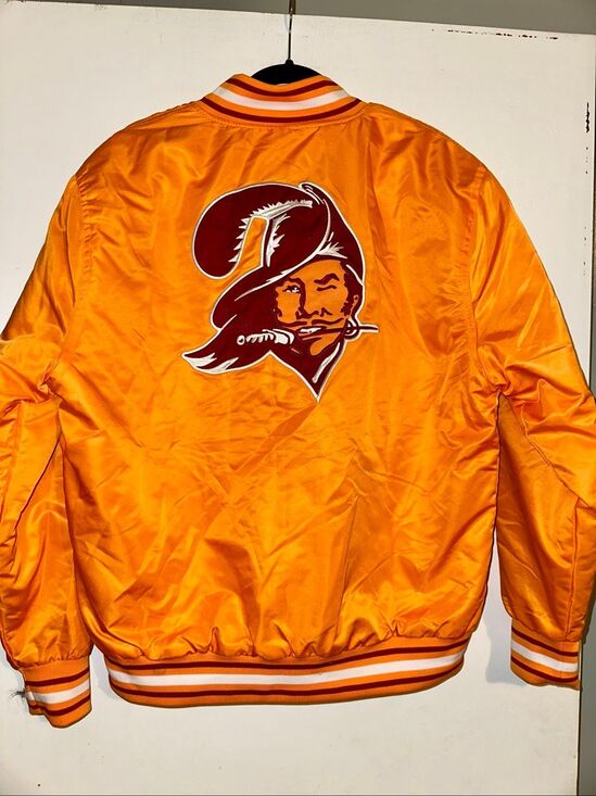 NFL Other - Tampa Bay Buccaneers vintage satin quilted bomber jacket - NFL football orange C